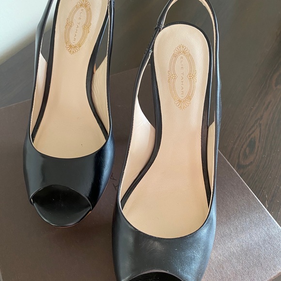 Elie Tahari open toe platform sling back sandals - Picture 3 of 6